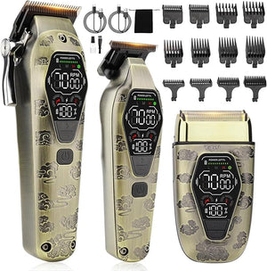 Hair Clippers for Men Professiona3 in 1 T-Blade Barber Clippers and Trimmers Set for Barber kit Mens Cordless Hair Clippers Beard Trimmer for Men