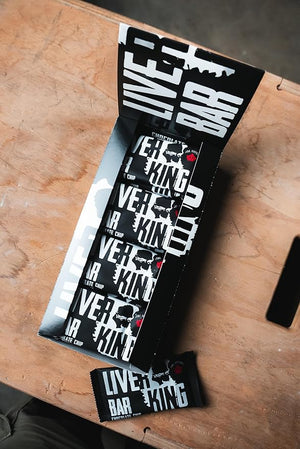 THE FITTEST Chocolate Chip Liver King Bar ? High Protein Snack Bar with Beef Liver Collagen Creatine Electrolytes &amp Himalayan Salt ? Animal-Based Protein Bar for Gym Paleo &amp Carnivore Fuel