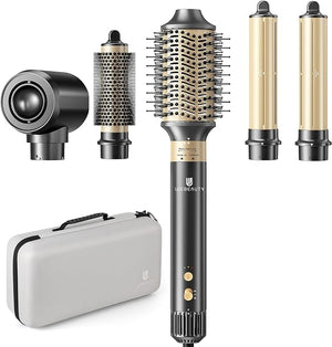 Hair Dryer Brush, webeauty 5 in 1 Professional Hot Air Styling, High-Speed Negative Ionic Hair Dryer Fast Drying, Multi Hair Styler with Air Curling Iron, Volumizing, Straightening (Black)