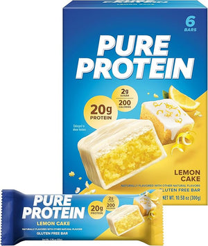 Pure Protein Bars Nutritious Snacks to Support Energy Lemon Cake 6 Count (Pack of 1)