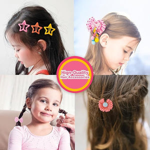 Hair Accessories for Girls Hair Clips Including Jewelry Box Hair Stuff Hair Barrettes Hair Ties Hair Bows Teen Girl Gift Toys for Girls Age 3-12