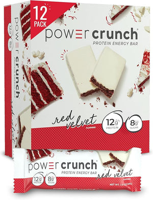 Power Crunch Protein Wafer Bars High Protein Snacks with Delicious Taste Red Velvet 1.4 Ounce (12 Count)