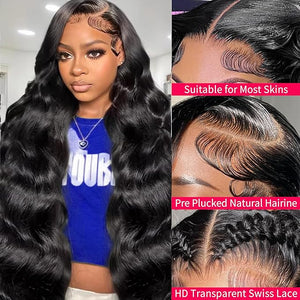 Glueless Wigs Human Hair Pre Plucked Pre Cut 13x6 Human Hair Wigs For Black Women 200 Density Body Wave Lace Front Wigs Hd Lace Front Wigs 32 Inch