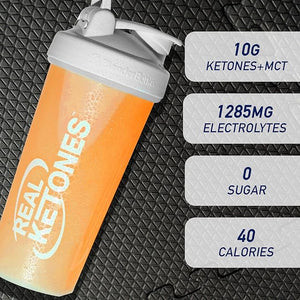 Real Ketones MCT &amp; BHB Exogenous Ketones Drink Mix Packets Elevate Keto Electrolytes Powder Packets No Sugar with 4 Main Electrolytes Plus Hydrating Proprietary Keto BHB - 30 Pack Orange