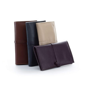 GERMANIKURE 8pc Manicure &amp Pedicure Set in Dark Purple Leather Case - Made in Germany FINOX Stainless Steel Tools ? Professional Cuticle and Nail Care Kit