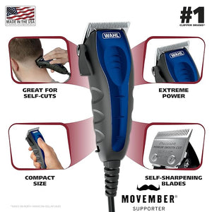 Wahl USA Self Cut Compact Corded Clipper Personal Haircutting Kit with Adjustable Taper Lever and 12 Hair Clipper Guards for Clipping Trimming &amp Personal Grooming ? Model 79467