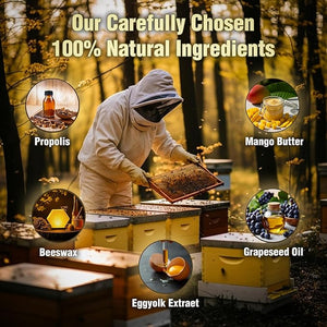 Herbal Healing Salve | Skin Flare Care Relief Formula | Propolis &amp Egg Yolk Extract | Mango Butter Grapeseed Oil Beeswax | Unscented 4oz