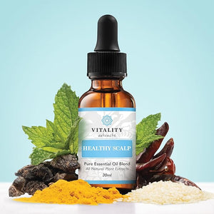 Vitality Extracts Healthy Scalp Essential Oil Blend - 30ml Cleanse Hair Growth Amla Oil Ayurvedic Hair Repair Strengthening Rejuvenate Luster &amp Shine