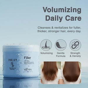 Kaaral Purify Filler Hair Mask - Deep Conditioning and Moisturizing Treatment for Dry Damaged or Color Treated Hair - Hydrating and Nourishing Formula for All Hair Types - 500ml