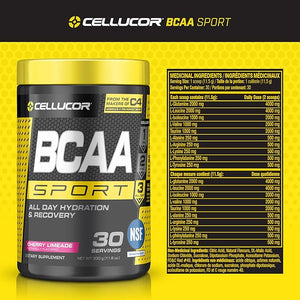 Cellucor BCAA Sport, BCAA Powder Sports Drink for Hydration &amp; Recovery, Cherry Limeade, 30 Servings