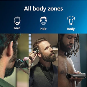 Norelco Philips Multigroom 9000 Series All-in-One Trimmer Beard Trimmer and Hair Clipper 25-Piece/27-Length Men's Grooming Kit for Beard Face Nose Ear and Body Travel Kit MG9522/50