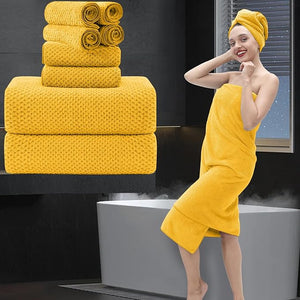 8 Piece Bathroom Towel Set |2 Oversized Bath Towels2 Hand Towels4 Washcloths| 600GSM Soft Large Bath Sheet Luxury Premium Microfibers Towel Highly Absorbent Quick Dry Hotel Towel CollectionYellow