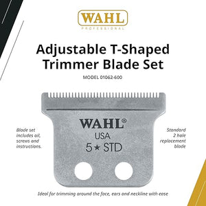 Wahl Professional Adjustable T-Shaped Trimmer Blade Precision Replacement Blade for Detailer and Hero Trimmers