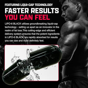 Nutrex Lipo-6 Black Max Strength Fat Burner - Fast Acting Energy Weight Loss Diet Pills ? Appetite Suppressant Metabolism Booster - 120 Capsules