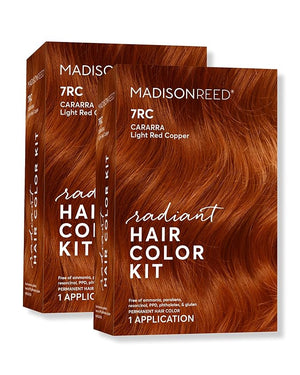 Madison Reed Radiant Hair Color Kit | 7RC Light Ginger Red with Vivid Copper Tones (Carrara Crimson) Vivid Color-Enhancing Formula | Salon-Quality Permanent Hair Dye | PPD-Free &amp Ammonia-Free |2 P