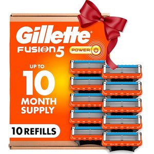 Gillette Fusion5 Power Razor Refills for Men 10 Razor Cartridges Larger Lubrication Strip Precision Trimmer 5-Blade Razor Blades for Close Shave