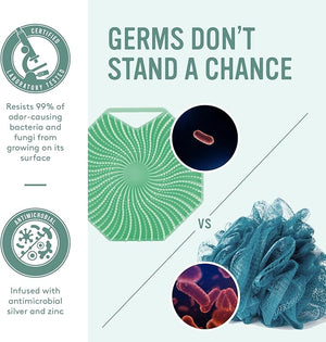 Sud Scrub¢ç Antimicrobial Silicone Body Scrubber Exfoliating Body Scrubber for Sensitive Skin Eco Friendly Shower Scrubber for Body Silicone Body Brush for Showering Mint