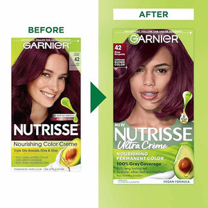 Garnier Nutrisse Haircolor - 42 Black Cherry (Deep Burgundy) 1 Each (Pack of 4)