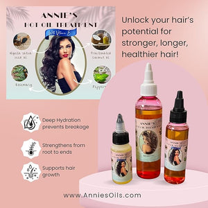 Annie's Hot Oil Treatment - repairs dry damaged or brittle hair to help reduce frizz improved shine and support hair growth. (2 oz bottle)