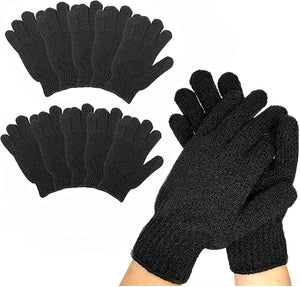 10Pairs Exfoliating Gloves - Premium Black Double Sided Scrub Wash Mitt for Bath or Shower - Luxury Spa Exfoliation Accessories for Beauty Spa Dead Skin Cell Remover, Suitable for Men and Women