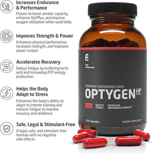 FIRST ENDURANCE OptygenHP - Premium Endurance Supplement | Boost Power | Increase Performance and Endurance | Improves Oxygen Utilization| 120 Capsules