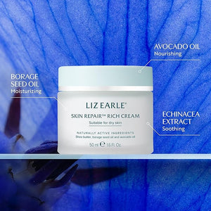 Liz Earle Skin Repair Rich Face Cream - Hydration Boosting Face Moisturizer with a Luxurious Cream Texture - Leaves Skin Feeling Soothed &amp; Comforted (50 ml)
