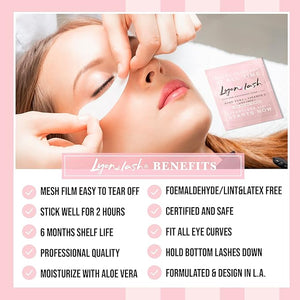 100 Pairs Eyelash Extension Under Eye Gel Pads by Lyon Lash - Lint Free with Aloe Vera Hydrogel Eye Patches Premium Eyelash Extension Supplies &amp Beauty Tools Fit Most Eye Shape Stick Well