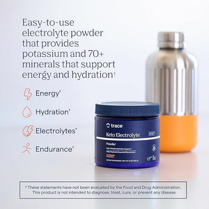 Trace Minerals Keto Electrolyte Powder - Electrolytes for Fluid Balance Support - Muscle Stamina - Powder Supplement - Zero-Sugar - Gluten-Free &amp Vegan - Orange - 55 Servings