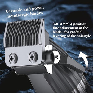 KEMEI 8536 Professional Hair Clippers for Men Cordless Barber Clipper and Trimmers Set with LED Displays 9000 RPM Hair Cutting Kits with Charging Bases Mens Grooming Kit