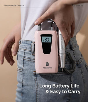 MelodySusie Entry-Level Clip-On Cordless Nail Drill SC320D 30000RPM Essential E-File with LCD Display for Manicure Shaping &amp Gel Removal Perfect for Training Nail Art Practice &amp Home Use