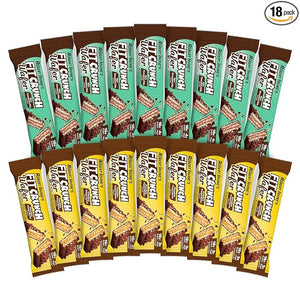 FITCRUNCH Wafer Protein Bars, 16g of Protein &amp; 4g of Sugar (18 Count, Variety Pack)