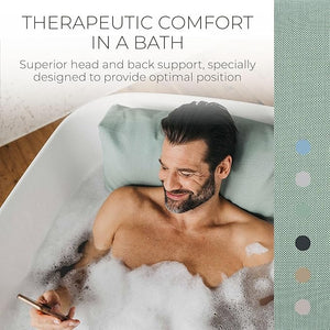 BADESOFA¢ç Luxury Bath Pillow S - Ultra Comfortable &amp; Quick-Drying Bath Back Pillow - Washable Full Body Bath Pillow for Bathtub - Therapeutic Head and Neck Support - Luxury Spa Cushion in Green