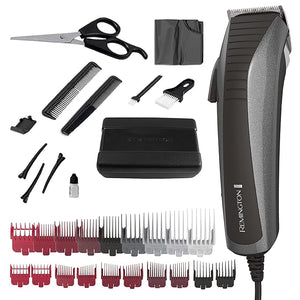 Remington¢ç Easy Fade Haircut Kit Hair Clippers for Men Tapered and Standard Fixed Combs Travel Case Included Black