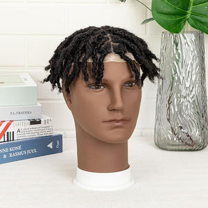 originea DAIXI 8x10 Inches Transparent Full Lace Interlocking Dreadlock Extensions Toupee 0.6cm Width Starter Locs Extensions Human Hair Dreadlock On the Toupee