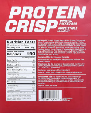 BSN Protein Crisp Chocolate Crunch 12 Bars 1.94 oz (55 g) Each