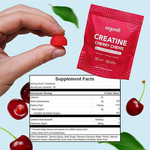 Organifi Creatine Chews - Premium Cherry Chews to Perform Look and Feel Better 30-Day Supply