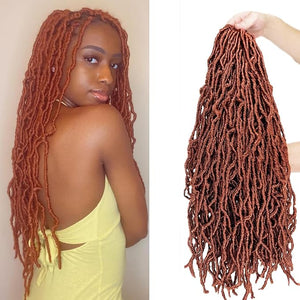 7 Packs Soft Locs 28 Inch Faux Locs Ginger Color 350 Crochet Hair for Black Women Whole Strand Pre-looped Long New Locs Crochet Curly Braiding Hair Extension (28 Inch (Pack of 7), #350)