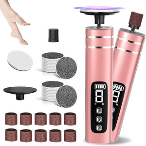 2 in 1 Electric Foot Callus Remover9 Adjustable Speeds Rechargeable Electric Dead Skin Sander Pedicure Tools with Sandpaper Disk and Nail Drill BitsGrinding Heads for Women&ampMen