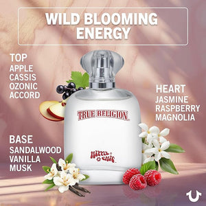 True Religion Hippie Chic Eau De Parfum Spray for Women - Perfume for Women, Fruity Floral Fragrance w/ Jasmine, Sandalwood &amp; Vanilla, EDT, Designer Scent for Her, Long Lasting - 3.4 fl oz (100 mL
