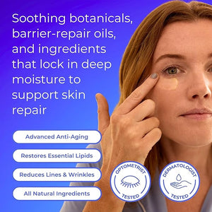 Restorative Under Eye Balm - Optometrist &amp Dermatologist Recommended - Anti-Aging with Moisturizing Omegas - Reduces Dryness &amp Smooths Fine Lines - All Natural Fragrance-Free Non-Comedogenic