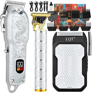 Professional Hair Clippers for Men Cordless 3-in-1 Hair &amp Beard Trimmer Set Adjustable Lever Waterproof Long Lasting Battery Gift for Dad Husband Christmas Birthday