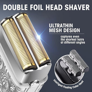 RESUXI Hair Clippers for Men &amp Electric Razor Shavers SetCordless Hair/Beard Trimmers Grooming KitHair Liners Clippers for Hair Cutting Barbers SuppliesLCD Display 2 Foil Head