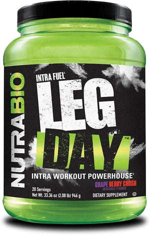 NutraBio Leg Day Intra Workout Powder ? Advanced Carb Supplement with Cluster Dextrin &amp Electrolytes ? Carb Powder with EAAs/BCAAs ? Cyclic Dextrin for Performance ? Grape Berry 20 Servings