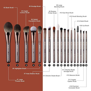 Professional Makeup Brush Set Eigshow Makeup Brushes Perfect for Foundation Face Powder Blending Blush Bronzer Eyeliner Eye Shadow Brows with Case Best Gift for Women Travel Kit(PRO 18pcs Coffee)