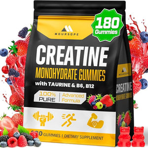 (180 Count) Creatine Monohydrate Gummies for Men &amp Women - Creatine Pre Workout Gummies for Muscle Builder Muscle Strength Recovery Endurance Energy Creatine for Women &amp Men Vegan Mixed