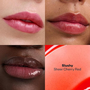 Kosas Wet Lip Oil Gloss ? Plumping Peptide Lip Treatment Gloss in Sheer Cherry Red, Hydrating with Hyaluronic Acid, Peptides &amp; Plant Oils, Non-Sticky, Vegan, Clean Beauty Lip Gloss (Slushy) 0.15 o