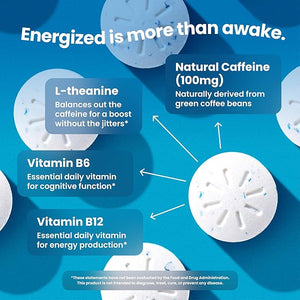 Neuro Energy &amp Focus Mints Extra Strength - Sugar Free Breath Mints with 100mg Natural Caffeine B Vitamins &amp L-Theanine - Vegan Brain Supplement for Exercise Study &amp Daily Focus - Peppe