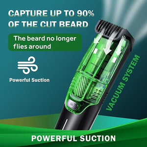 NONK Rechargeable Vacuum Hair Clipper IPX6 Waterproof Electric Hair Trimmer with Adjustable Length Settings for at-Home Haircuts