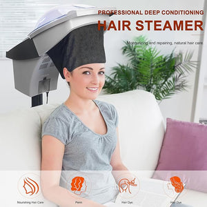 Elitzia Hair Steamer Salon Micro Mister Scalp Treatment Dye Perm Professional O3 Ozone Hooded Barber Shop Use for Natural Black Hair with Wheels ET1408B 7-Color Light