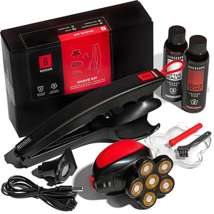 Bakscape Men's Back Shaver Classic Kit 2.0 Electric Body &amp Back Shaver for Men with Friction Fit Handle &amp Titanium-Coated Shave Head- Includes 2 Shave Heads Handle Shave Soap &amp After Ba